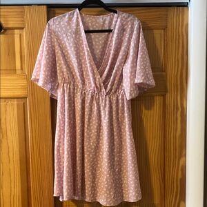 Pink and White Patterned Dress